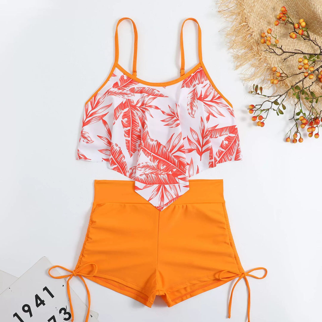 Damen Sportlicher Tankini mit floralem Design Drune
