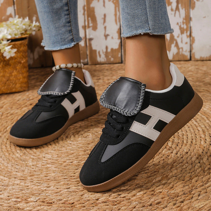 Damen Modische Sneakers mit eleganter Klappenakzent und rutschfester Sohle Drune