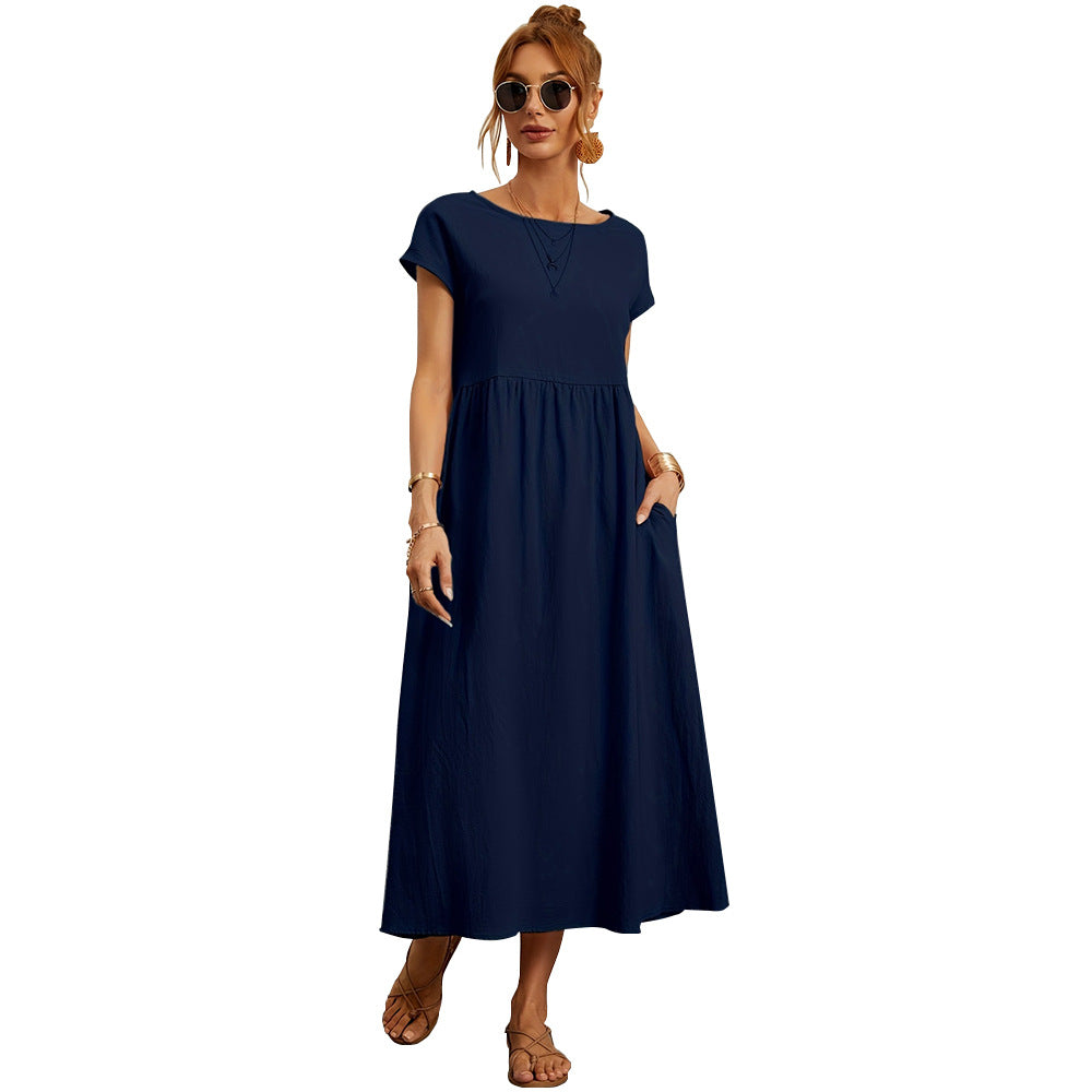 DamenMaxikleid mit modischer Taillierung und praktischen Seitentaschen Drune