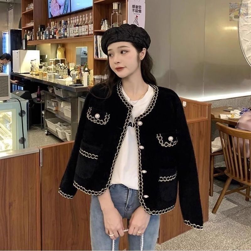Damen Elegante kurzärmelige Jacke mit Schmuckdetails Drune