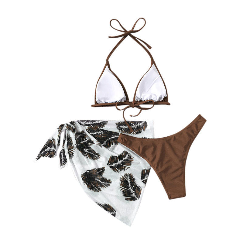 Damen Triangel-Bikini-Set mit stylischem Wickeltuch Drune