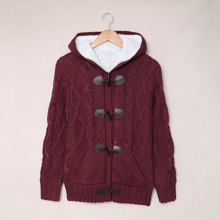 Damen Strickjacke mit hohem Kragen und bequemen Knopfdetails Drune