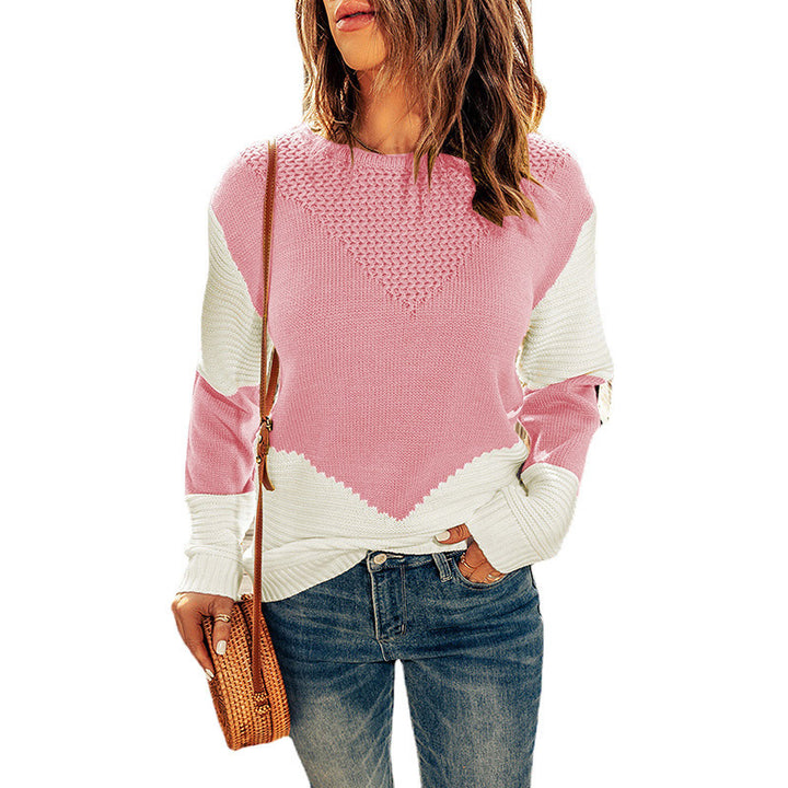 Damen Strickpullover mit modernem Farbblock und strukturiertem Design Drune