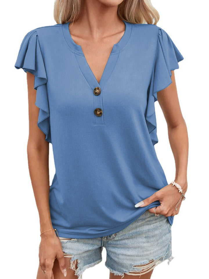 Damen T-Shirt mit Rüschendetails Drune