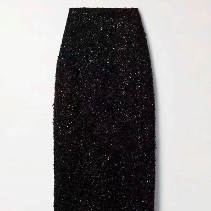 Damen Glitzernder Maxirock mit hohem Bund Drune