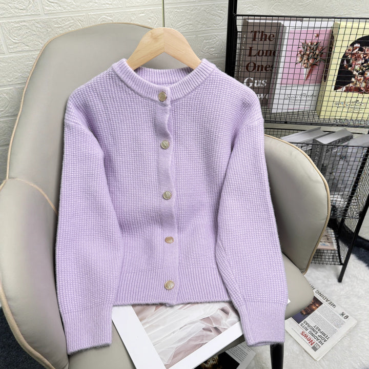 Damen Strickjacke mit Knopfdetails und modernem Strukturmuster Drune