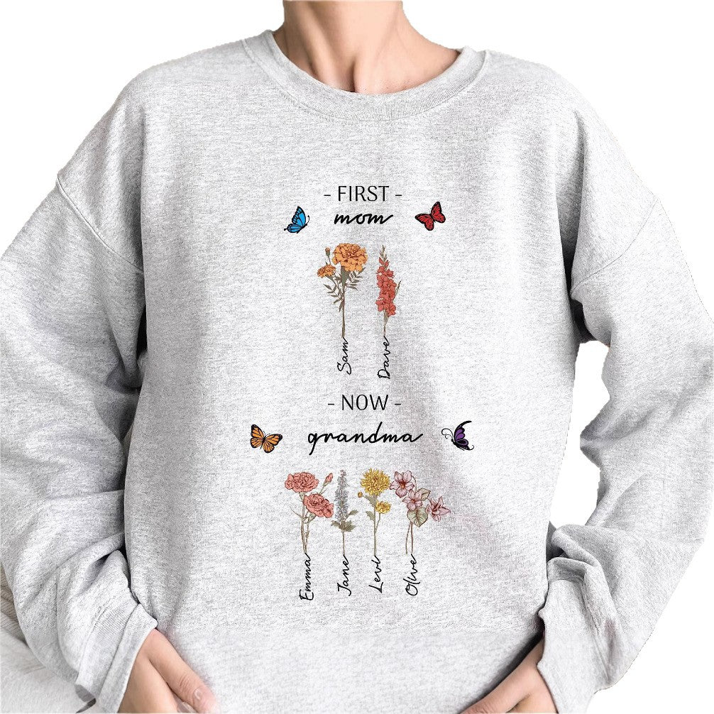 Damen Sweatshirt mit floralem Druck und inspirierendem Schriftzug Drune