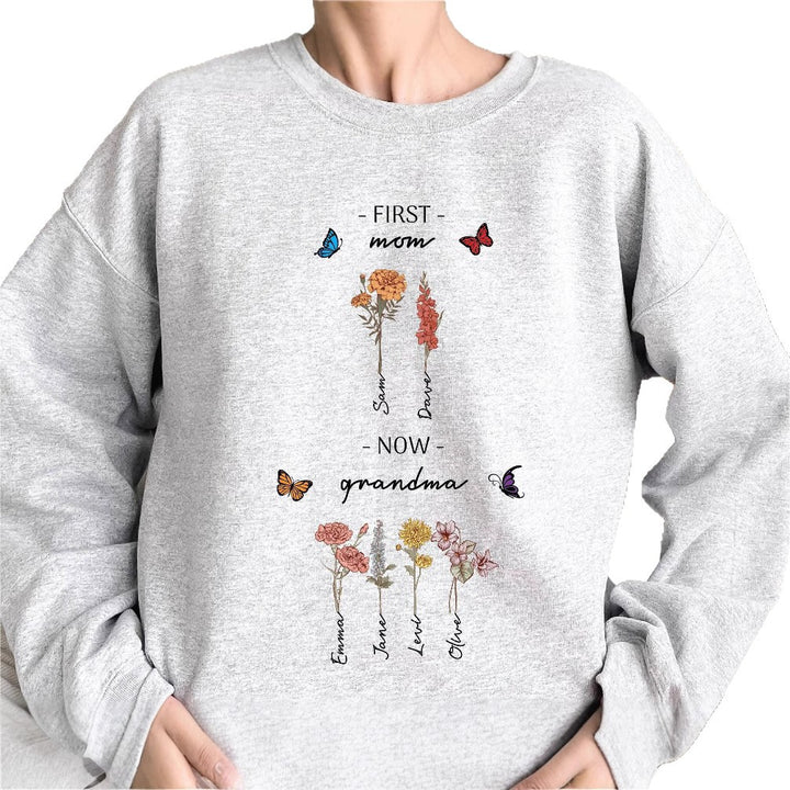Damen Sweatshirt mit floralem Druck und inspirierendem Schriftzug Drune