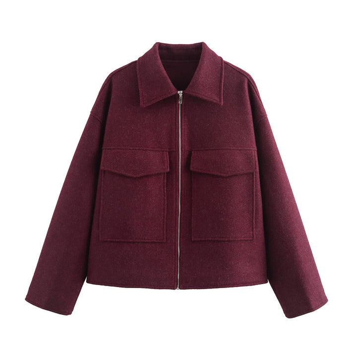 Damen cropped Utility-Jacke mit großen Taschen und modernem Schnitt Drune