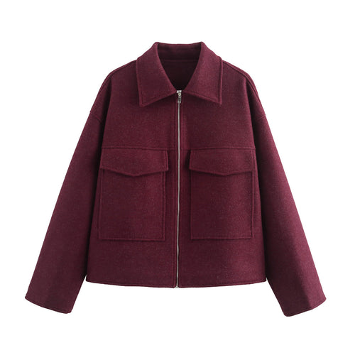 Damen cropped Utility-Jacke mit großen Taschen und modernem Schnitt Drune