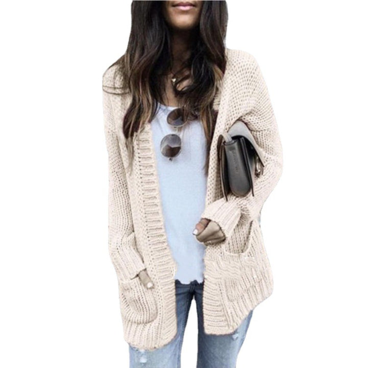 Damen Grobstrickjacke mit tiefen Taschen und lässigem Schnitt Drune