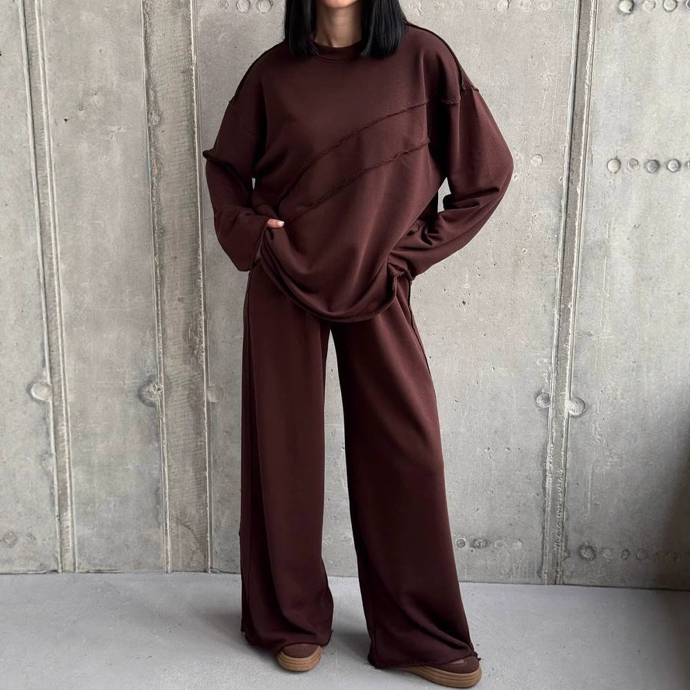 Damen lässiger Lounge-Anzug mit weitem Schnitt und bequemen Details Drune