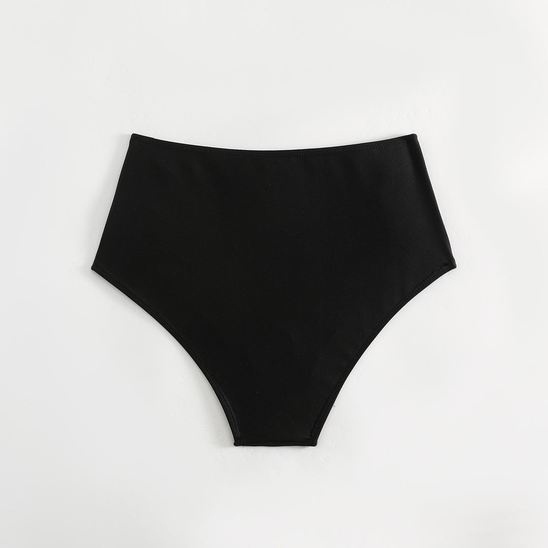 Damen Hoch geschnittener Bikini-Hosen mit Rüschendetails Drune