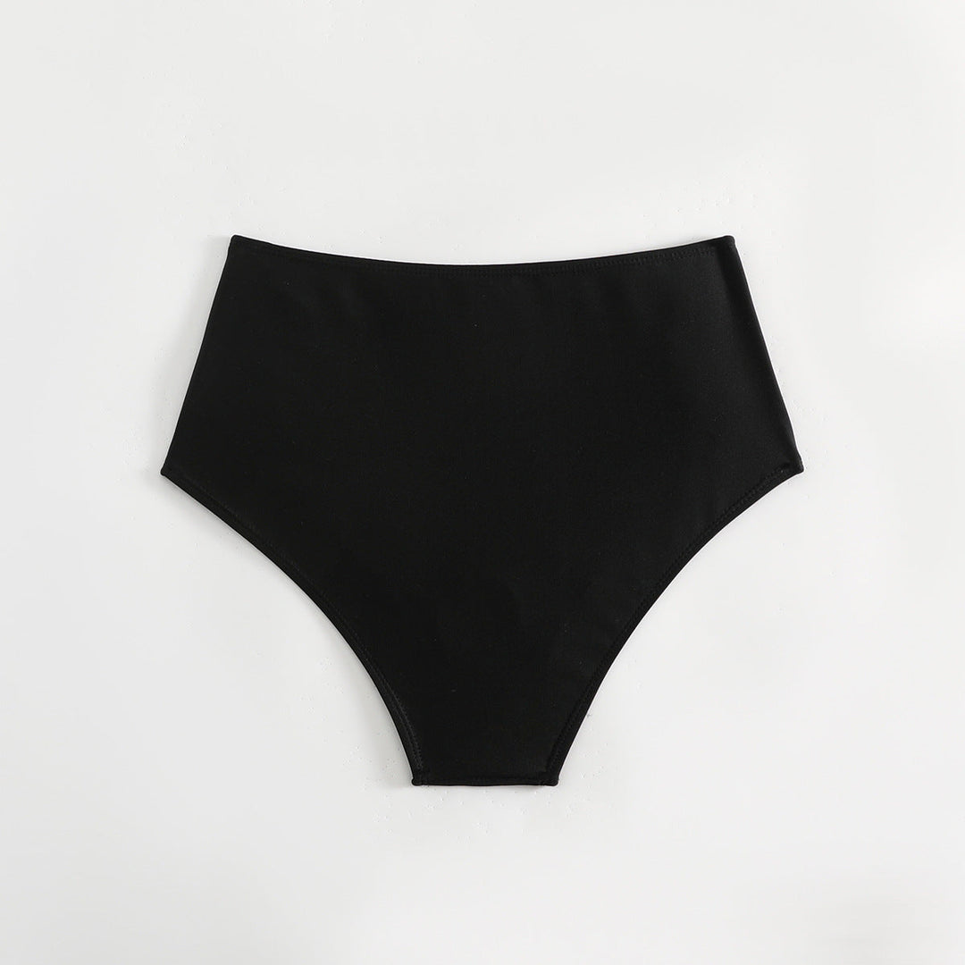 Damen Hoch geschnittener Bikini-Hosen mit Rüschendetails Drune