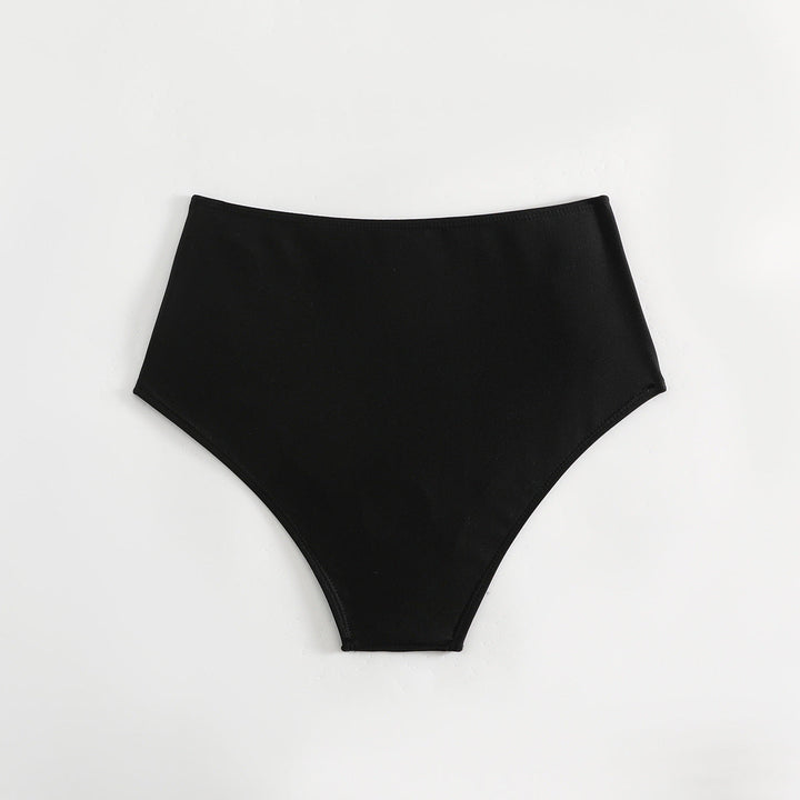 Damen Hoch geschnittener Bikini-Hosen mit Rüschendetails Drune