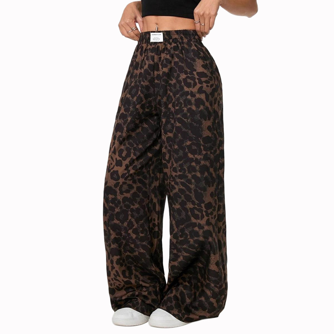 Damen Palazzo-Hose mit schickem Leopardenmuster Drune