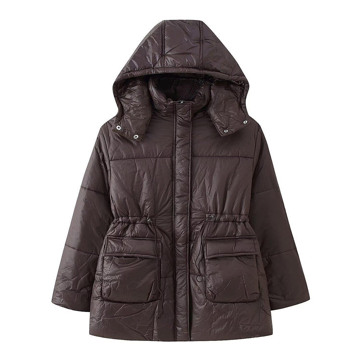 Damen gesteppte Übergangsjacke mit Kapuze und praktischen Taschen Drune