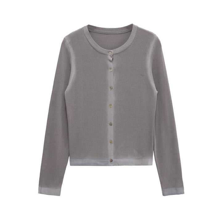 Damen Elegante Strickjacke mit feiner Knopfleiste und Rundhalsausschnitt Drune