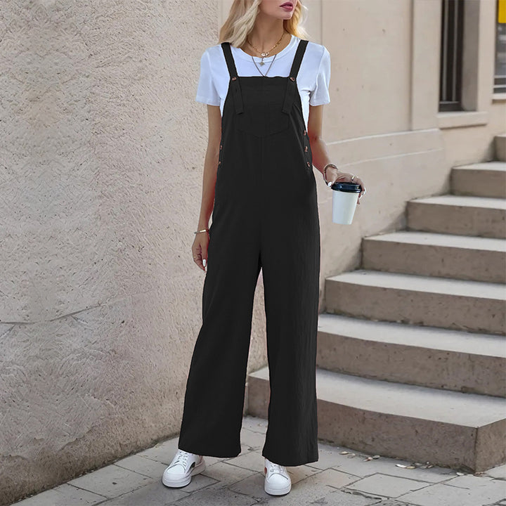 Damen Latzhose im relaxierten Palazzo-Stil mit praktischen Taschen und verstellbaren Trägern Drune