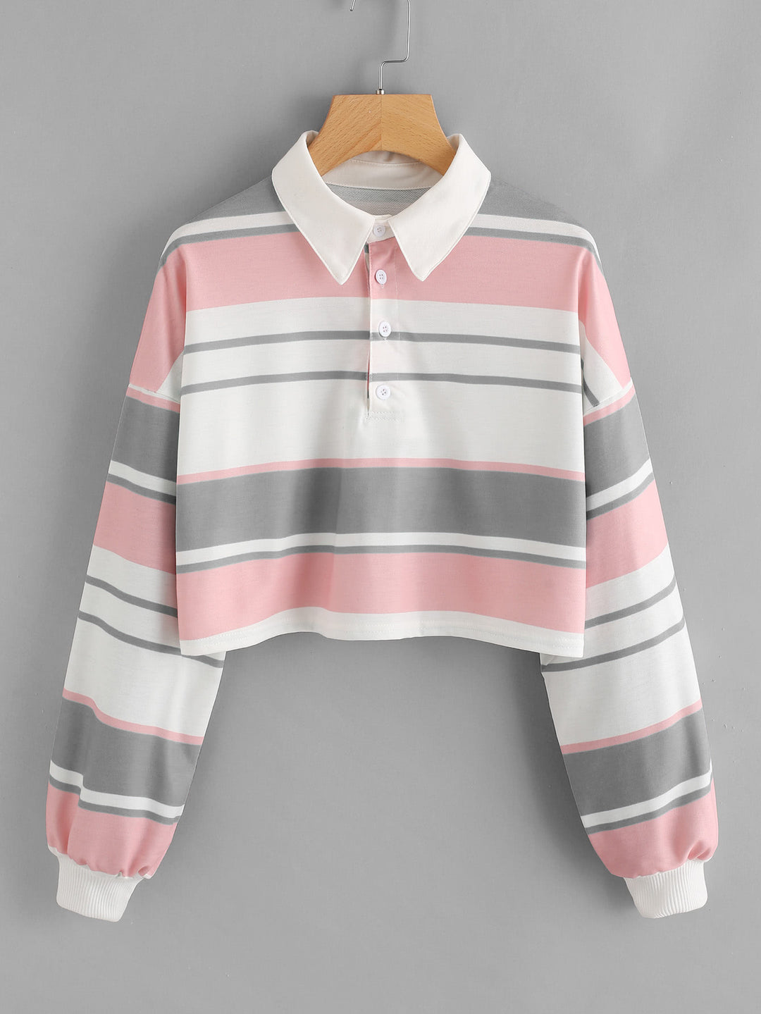 Damen Polo-Shirt im lässigen Crop-Design mit modischem Farbblockmuster Drune