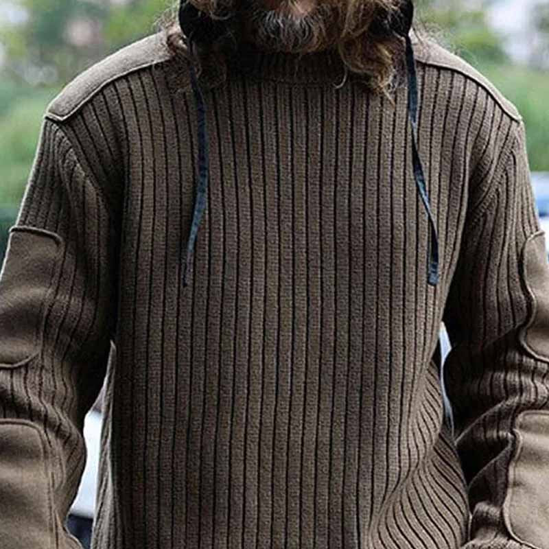 Herren Strickpullover mit Struktur und Kapuze Drune