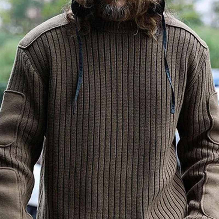 Herren Strickpullover mit Struktur und Kapuze Drune