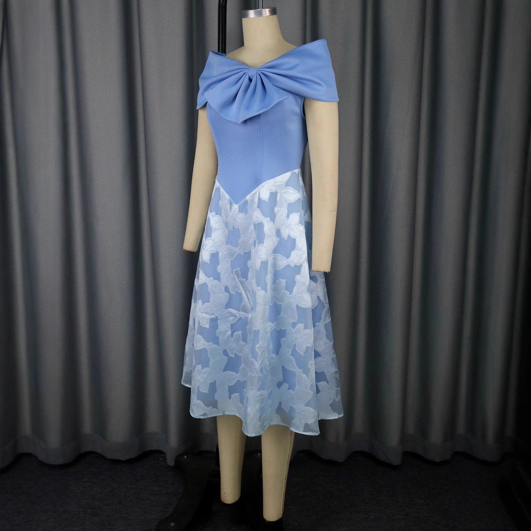 Damen Elegantes Cocktailkleid mit übergroßem Schleifen-Detail Drune