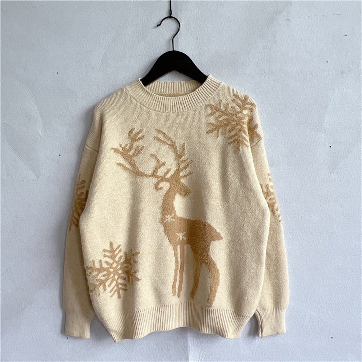 Damen Weihnachtspullover mit festlichem Rentierdesign und hochwertiger Strickqualität Drune