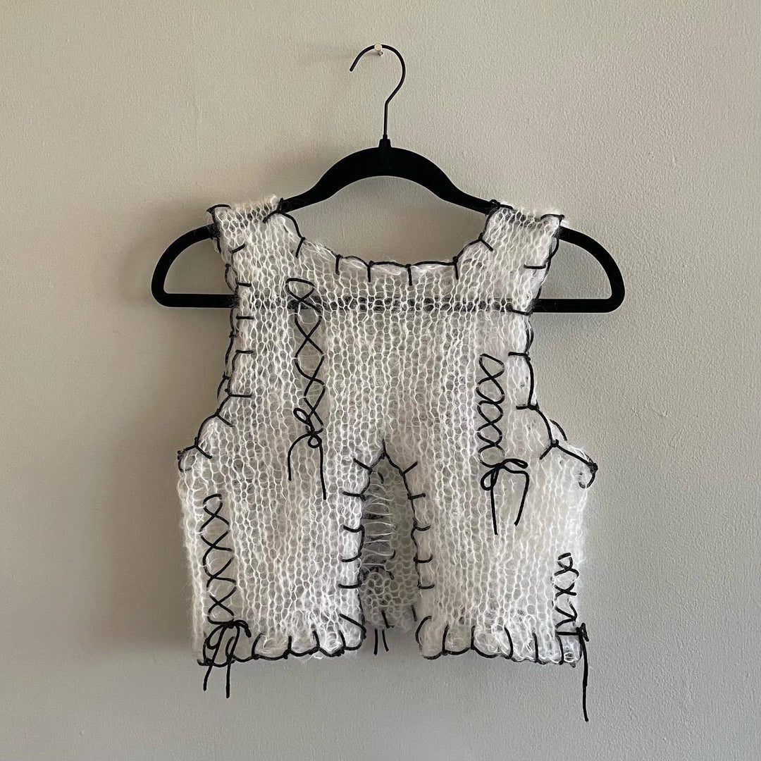 Damen innovatives Strickoberteil mit offenem Rückendesign Drune
