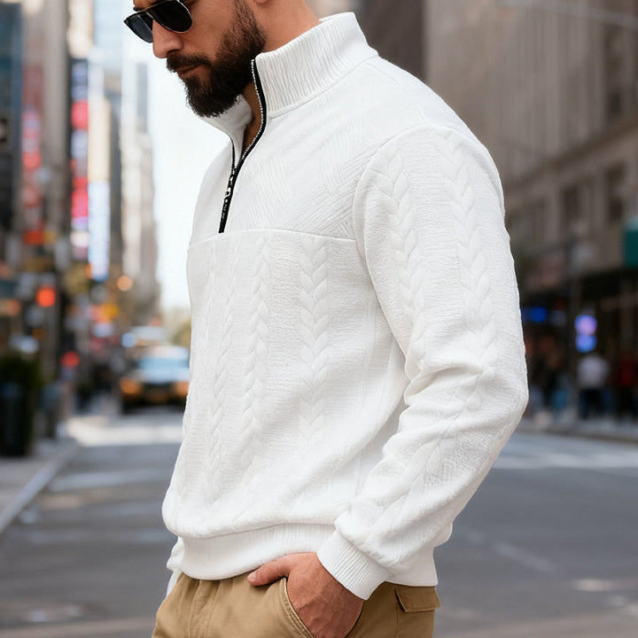 Herren Fleece-Pullover mit hohem Kragen und Reißverschluss Drune