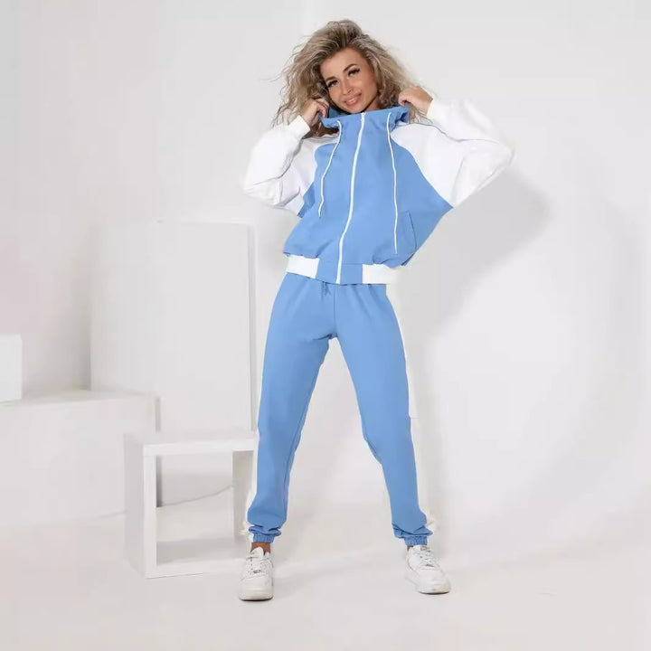 Damen Sportliches Freizeit-Set mit farblichen Kontrasten und praktischen Taschen Drune