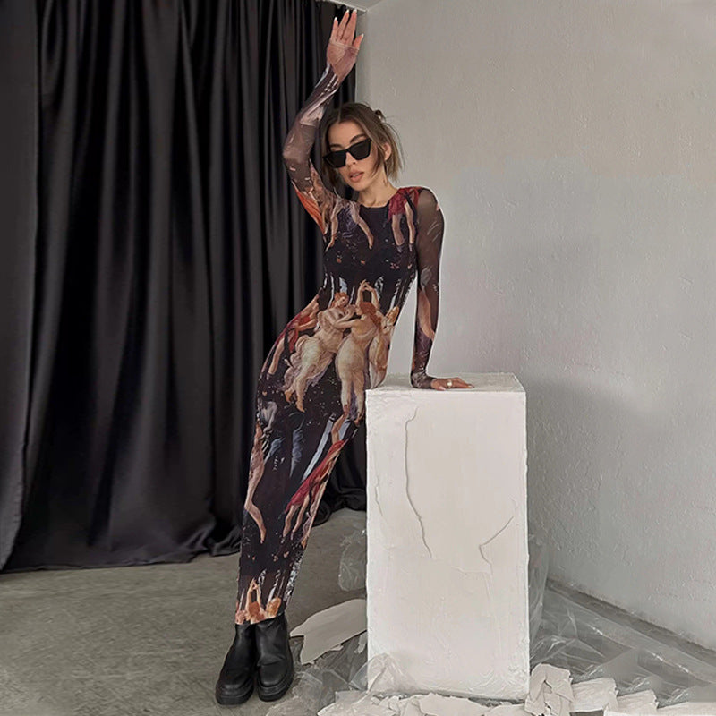 Damen figurbetontes Kunstkleid Drune