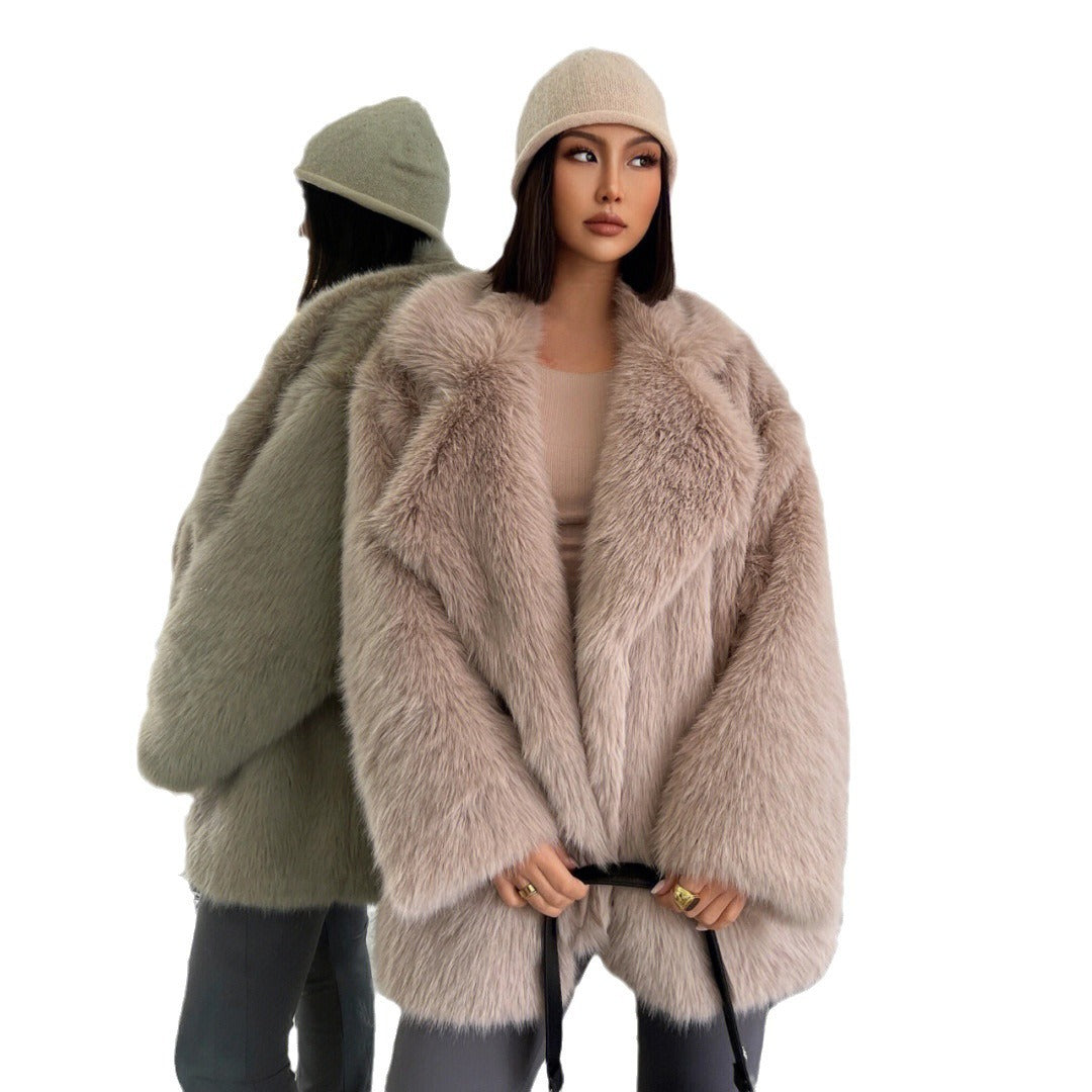 Damen Oversize Plüschjacke Drune
