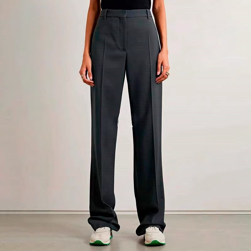 Damen Elegante und bequeme Hochbundhose mit weitem Bein Drune