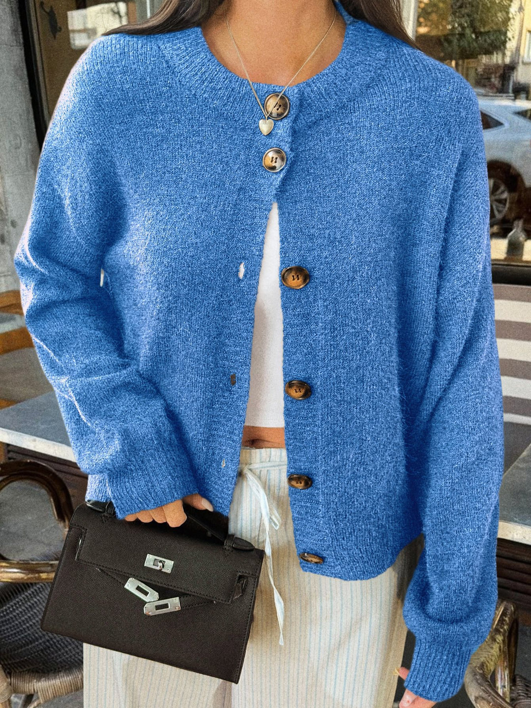 Damen Strickjacke mit Knopfdetails und lässigem Schnitt Drune