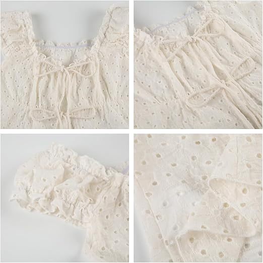 Damen Rüschenshirt mit tiefer Taille und Bindebändern Drune