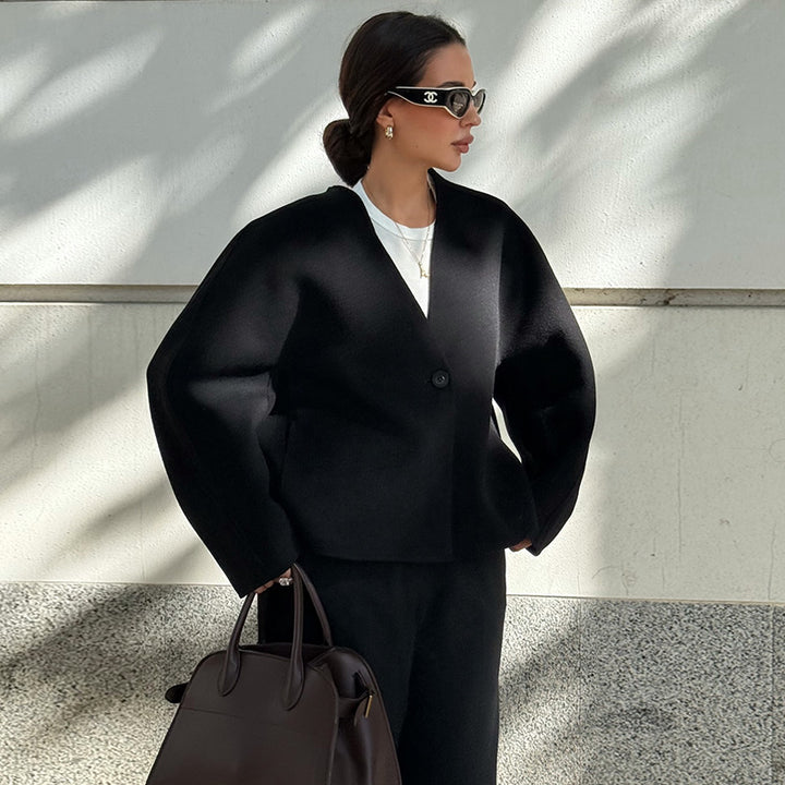 Damen Wolljacke mit großzügigem Schnitt Drune
