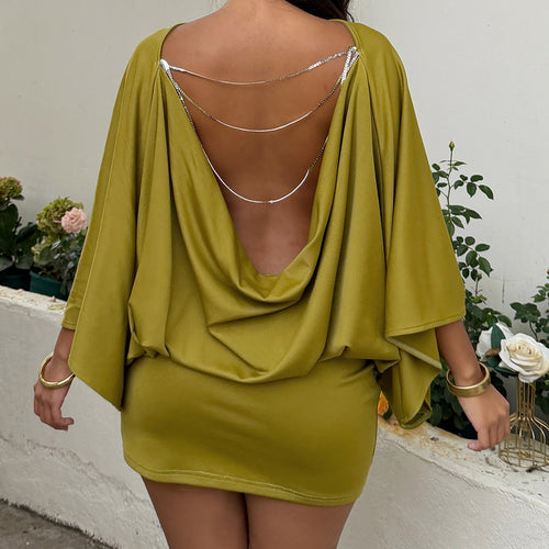 Damen asymmetrisches Tunika-Oberteil mit Raffungen Drune