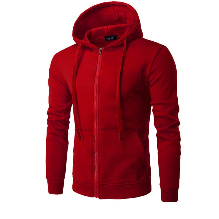 Herren nan schmal geschnittene Zip-Hoodie Jacke mit weichem Fleece-Innenfutter und Kängurutaschen Drune