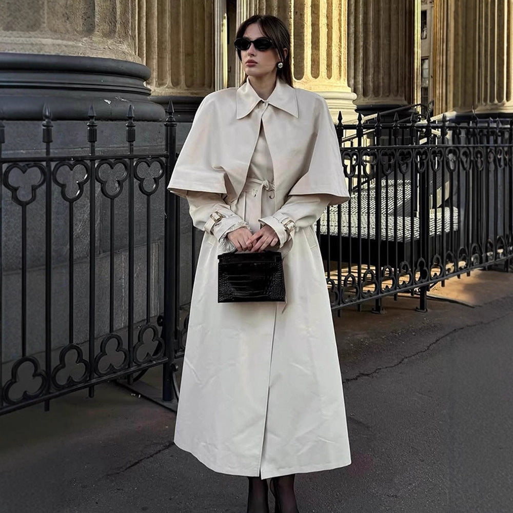 Damen eleganter Trenchcoat mit innovativem Cape-Design Drune