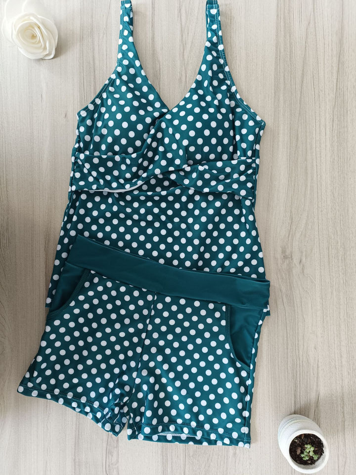 Damen Tankini-Set mit figurformendem Oberteil und modischen Shorts Drune