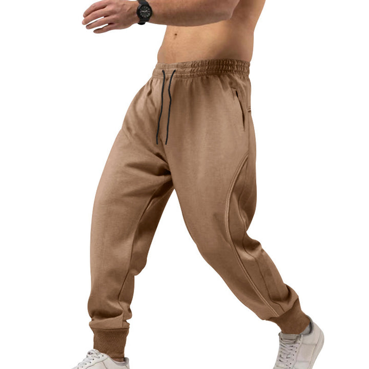 Herren sportliche Sweatpants mit seitlichen Reißverschlusstaschen und elastischem Bund Drune