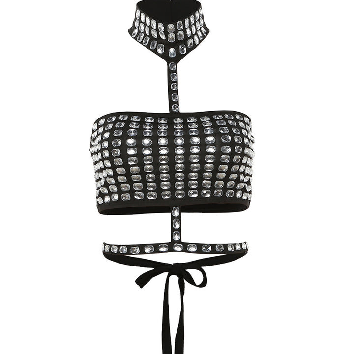 Damen Glitzer Bustier mit Strass-Verzierungen Drune