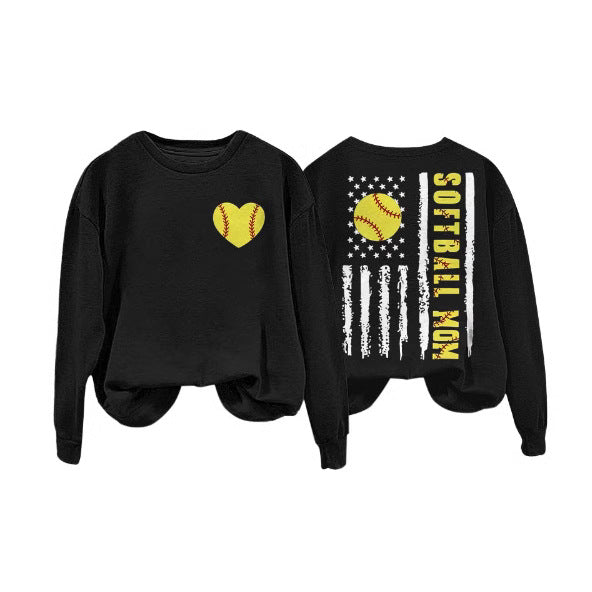 Damen Sweatshirt mit kreativem Softball-Design Drune