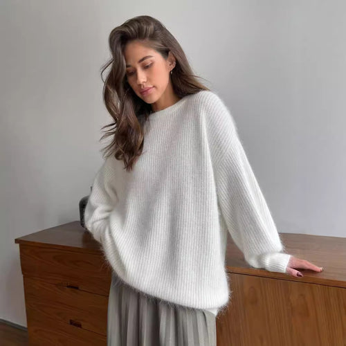 Damen lässiger oversized Pullover aus hochwertigem Strick Drune