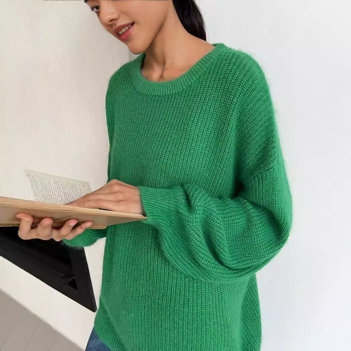 Damen lässiger oversized Pullover aus hochwertigem Strick Drune