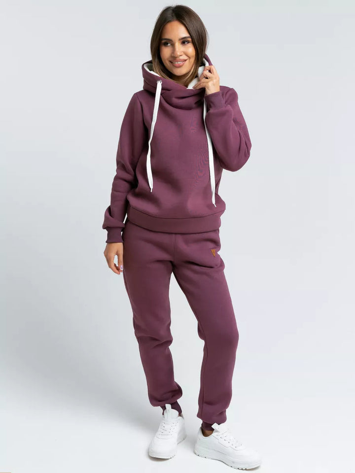 Damen modischer volumetrischer Hoodie mit passender Jogginghose Drune