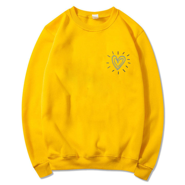 Damen Oversized Sweatshirt mit niedlichem Herzmotiv und lässigem Schnitt Drune