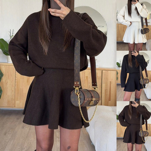 Damen modischer Strickkleid mit Hoodie Drune