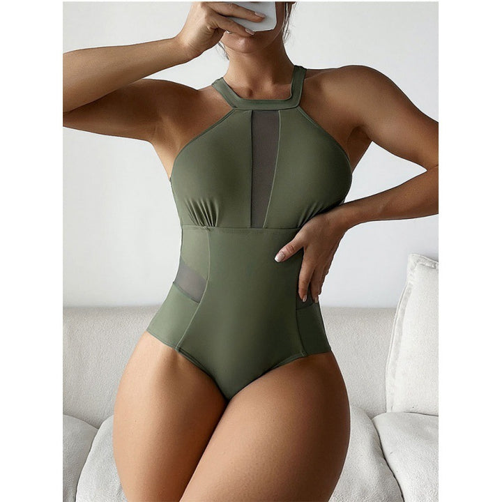 Damen Sportlicher Badespielanzug mit transparenten Einsätzen Drune